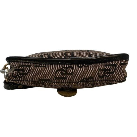 Dooney Bourke Logo Canvas Leather Trim Wristlet - Picture 5 of 6